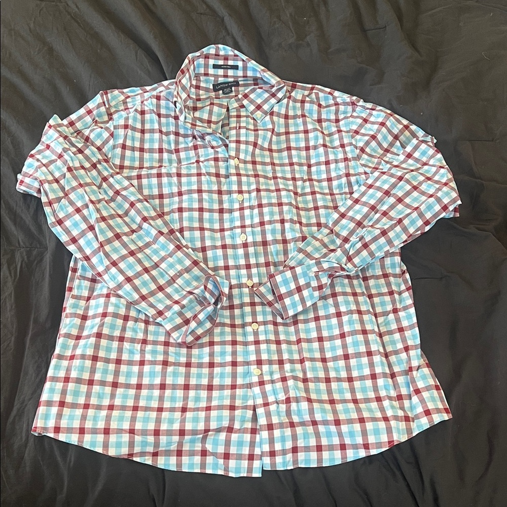 Lands' End Multicolor Plaid Casual Shirt